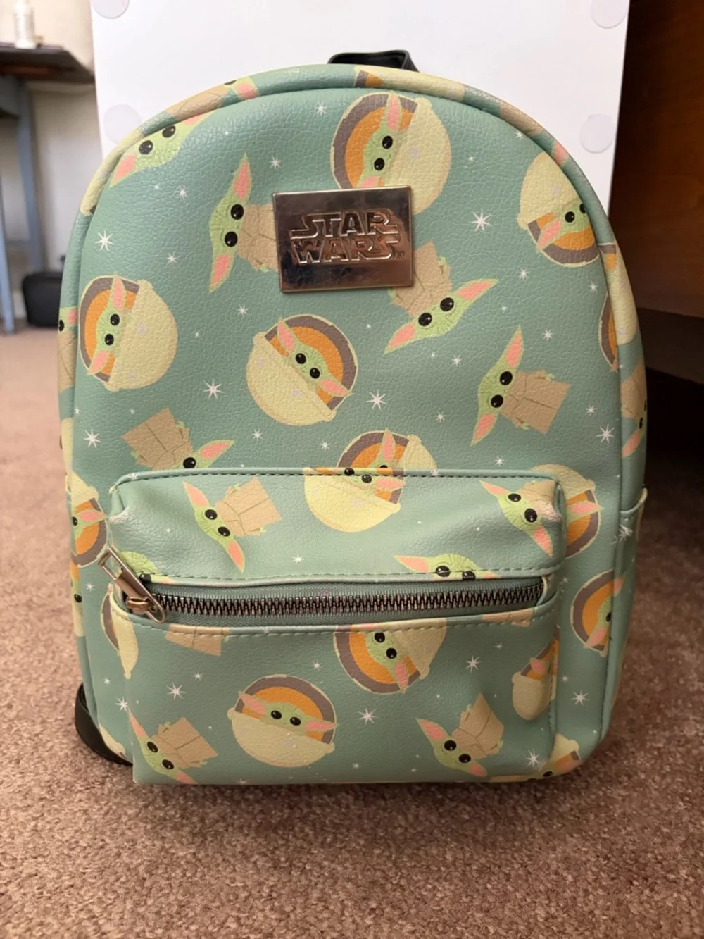 Star Wars Grogu Kids Mini Backpack - Mint Green Pattern